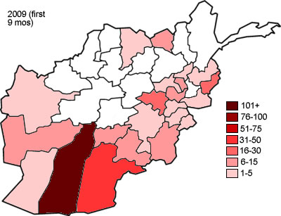 KIA per province 2009